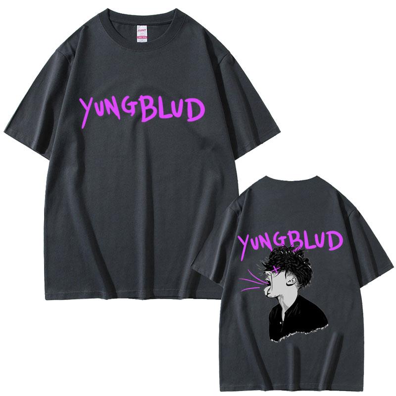 Футболка с графическим принтом Yungblud Унисекс Женская Повседневная Винтажная Оверсайз С коротким рукавом Мужская Мода Хип-Хоп Готика Панк Футболки