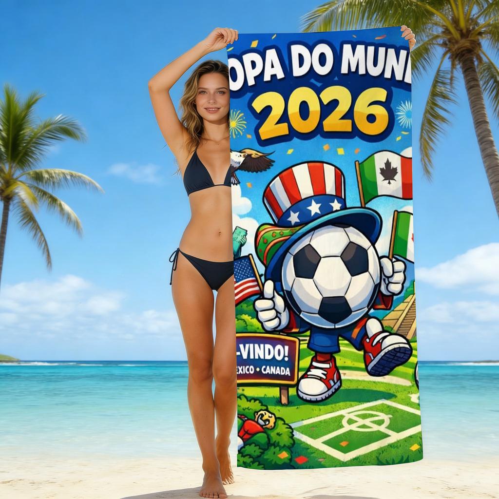 Football Printed Microfiber Beach Towel Quick Dry Absorbent Bath Towel For Seaside Swimming