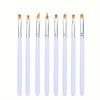 Набор из 8 шт. Многофункциональная кисть для нейл-арта с гелем для рисования лепестков смешанной формы, скошенная кисть для градиента, кисть для растушевки, ручка для рисования цветов на ногтях, пилообразная ручка