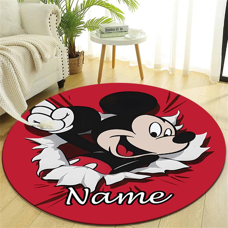 Personalized M-Mickey Round Chair Office Rug - Perfect for Mat, Office Chair & More - Ideal Gift for Birthdays and Holidays