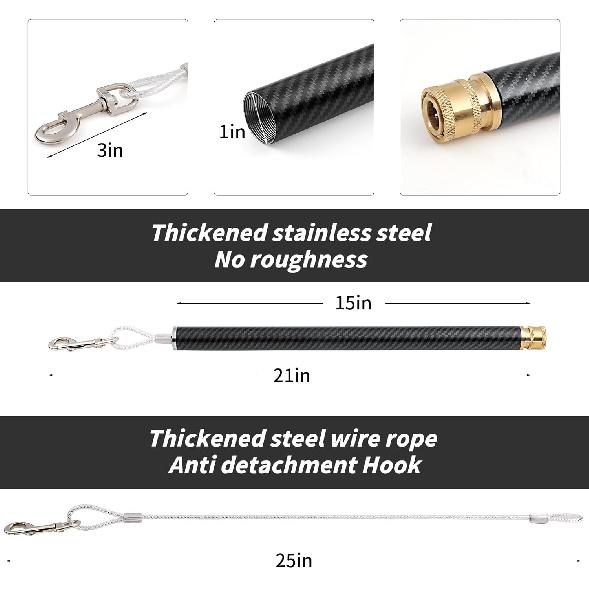 Dog Bike Leash with Built-in Buffer Spring, 180° Rotating or Fixed | Quick Attach Mechanism | Thickened Steel Wire Rope | 550-lbs Pull Strength,