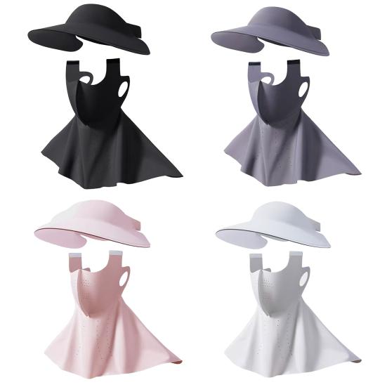 Женская шляпа с защитой лица, солнцезащитная дышащая однотонная шляпа от солнца