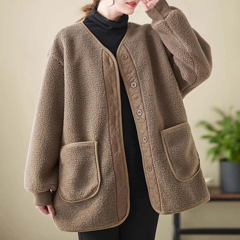 Coat for Women Winter Thickened Casual Oversize Double Layer Windbreaker Padded Loose Jacket