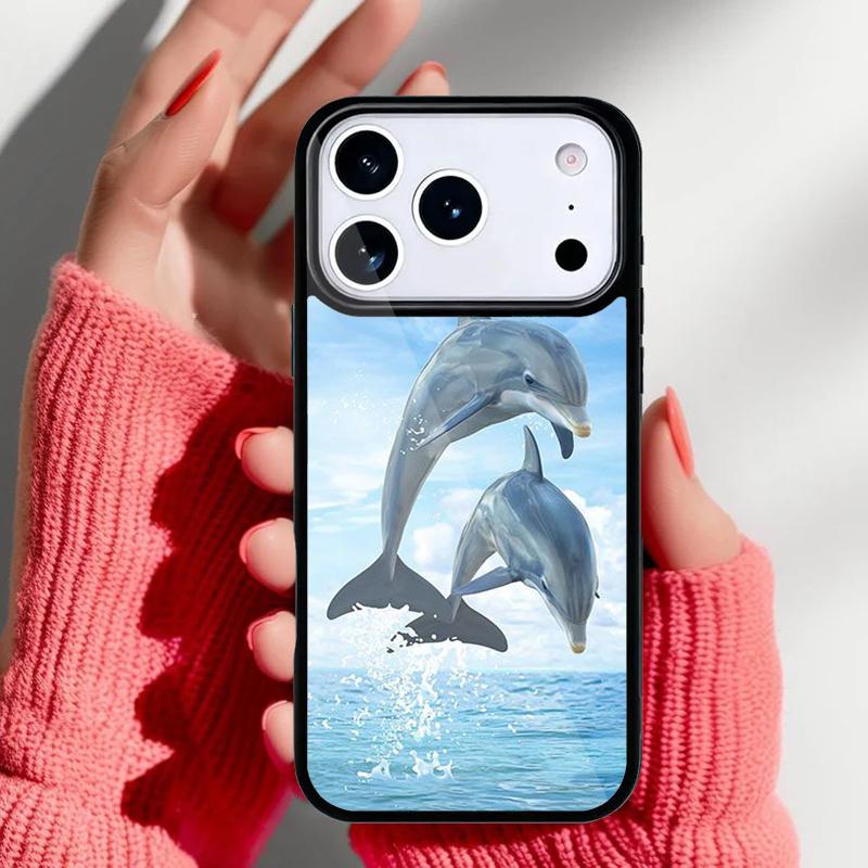 Милый Чехол для Телефона с Дельфином и Океаном для iPhone 17 16 15 14 13 Pro Max Задняя Крышка для 12 11 Pro Coque