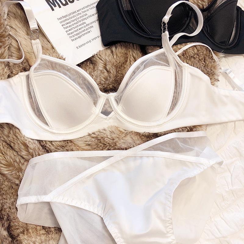 1 комплект/женский комплект нижнего белья, сексуальный кружевной бюстгальтер пуш-ап, французский тонкий бюстгальтер с тонкой чашкой, удобный летний сетчатый дышащий комплект нижнего белья без косточек