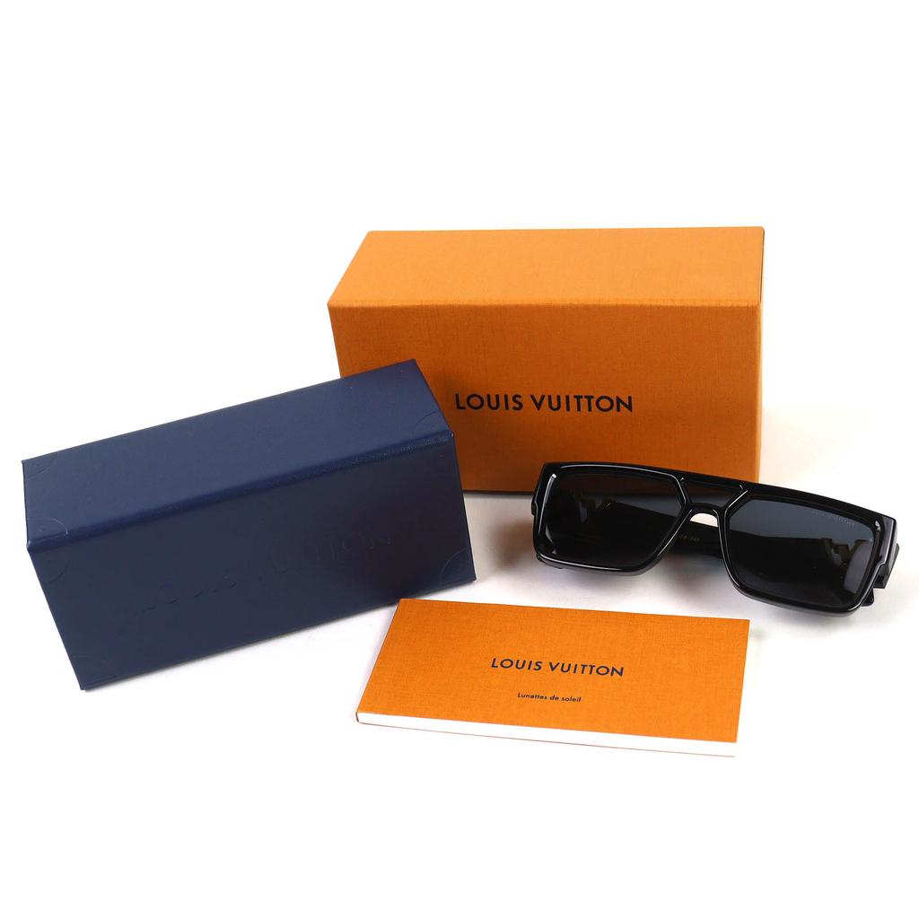 Great LOUIS VUITTON sunglasses LV Sleek Square black mens Z2062E Used