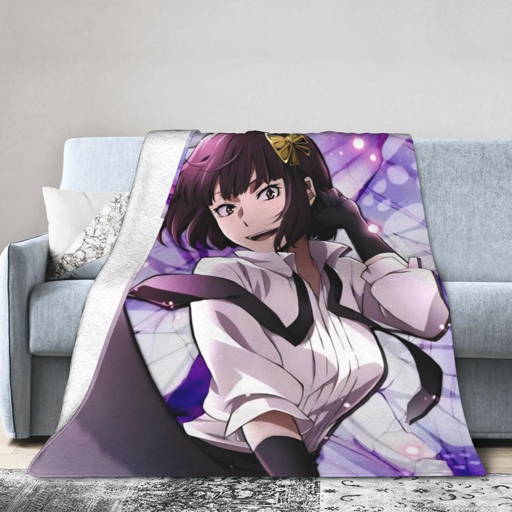 Anime Bungo Stray Dogs Blanket Fleece Winter Multi-function Lightweight Throw Blanket for Home Office Bedspreads