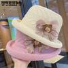Mom's Flower однотонные складные солнцезащитные шляпы весна-лето с широкими полями для путешествий на пляж, дышащие солнцезащитные шляпы