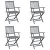 Day and Night - Day and Night Folding Garden Chairs 4 Pcs Cushions Solid Acacia Wood