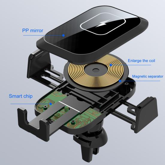X11 Автомобильное беспроводное зарядное устройство Автоматическая быстрая зарядка Портативное 15 Вт Qi Автоматический умный сенсор Беспроводное зарядное устройство Держатель для телефона для автомобиля