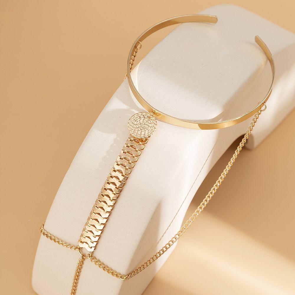 Women Girls Adjustable Fashion Jewelry Arm Bracelet Tassel Armband Upper Arm Cuff Minimalist Bangle