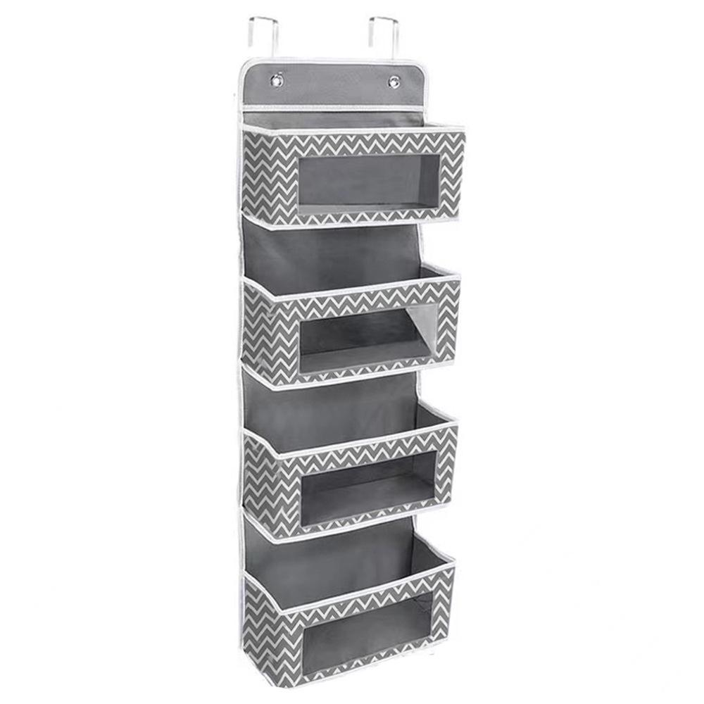 Серый настенный тканевый подвесной органайзер с несколькими карманами для шкафа или двери