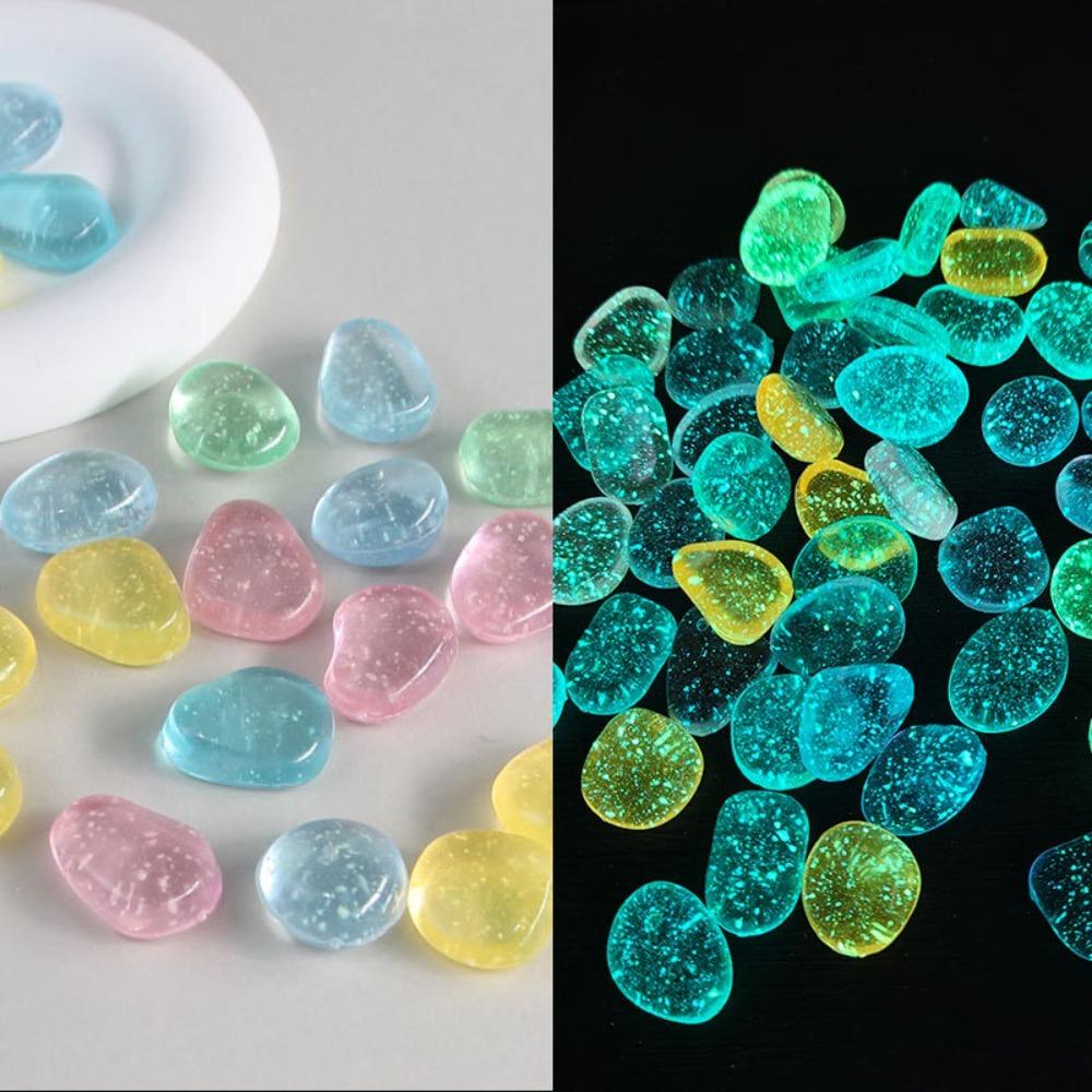 50/100Pcs Long-lasting Luminous Pebbles High Brightness Glow Stone  for Walkway Decoration