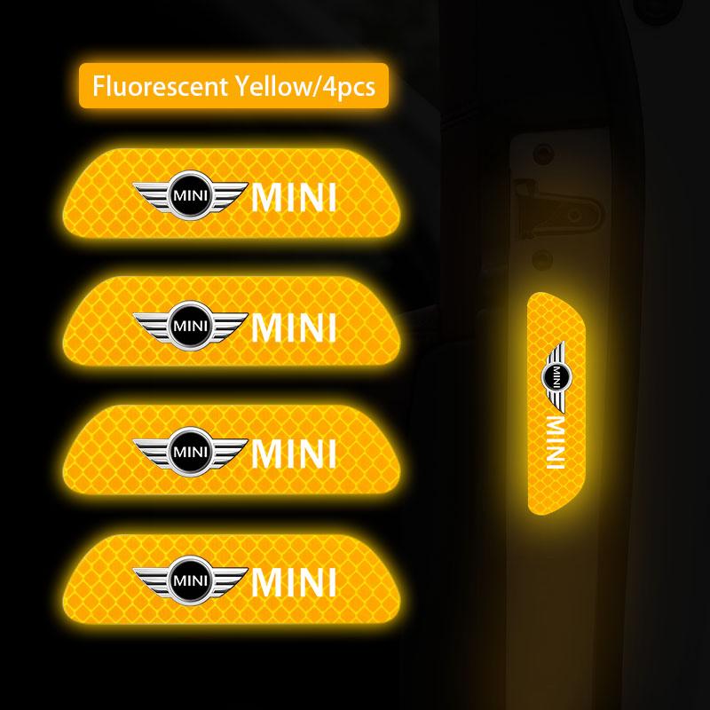 4Pcs Car Door Safety Warning Sticker Reflective Mark Decal For BMW Mini Works Cooper F54 F55 F56 F57 F60 R50 R52 R53 R55 R56 R57