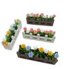 Miniature Rose Fence Flower Set: Figurine Photo Props & Mini Potted Plant for Balcony Partition Home Decor.