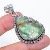 Green Fluorite Gemstone Handmade 925 Sterling Silver Jewelry Pendant 2.17" SU-10744
