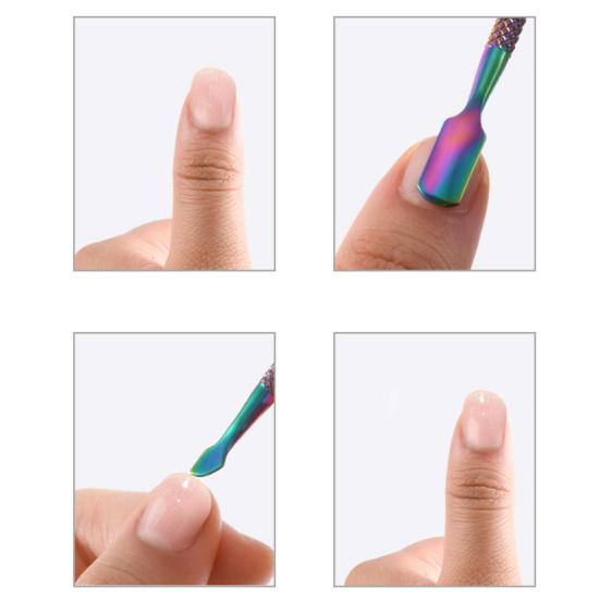 Эффективный толкатель для ногтей с двойной головкой из нержавеющей стали, изысканный антикоррозийный толкатель для кутикулы