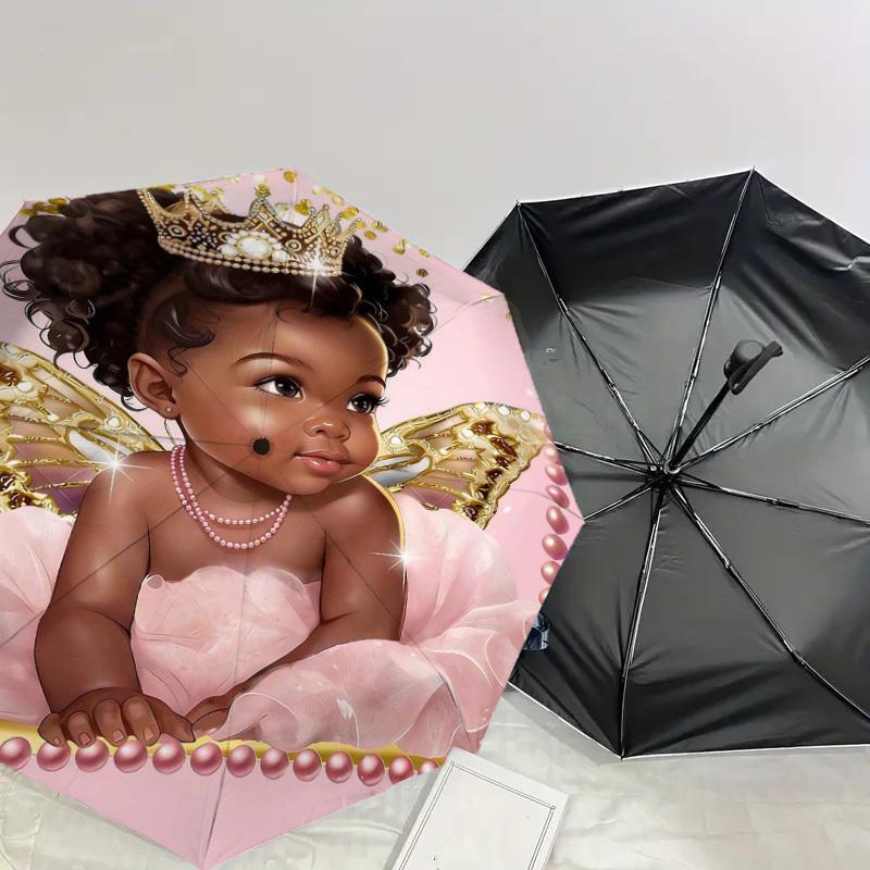1PC Princess Butterfly Umbrella-8-Rib Reinforced Portable Folding Travel Suitable for All Seasons Outdoor Daily Use -J0347