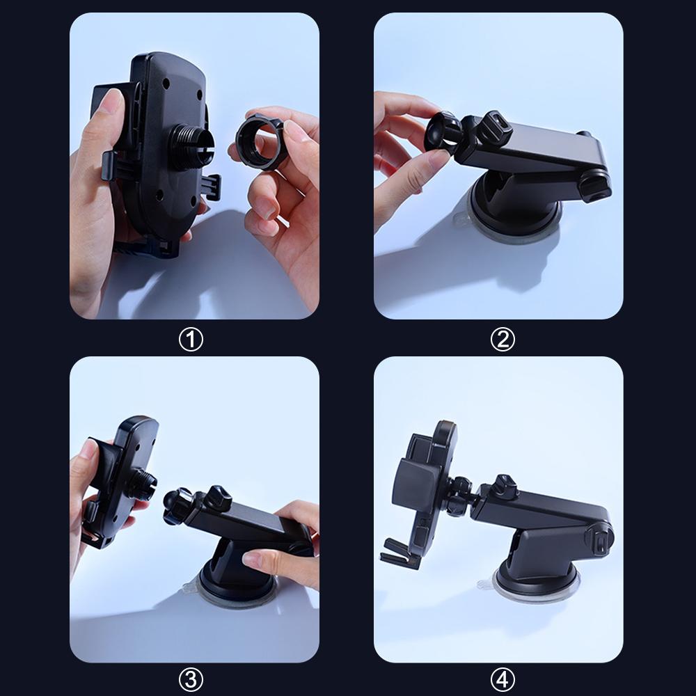 Car Phone Holder With Suction Cup 360 Degrees Rotatable For 66-84mm Width Mobile Phone Stand Stretching GPS Navigation Support