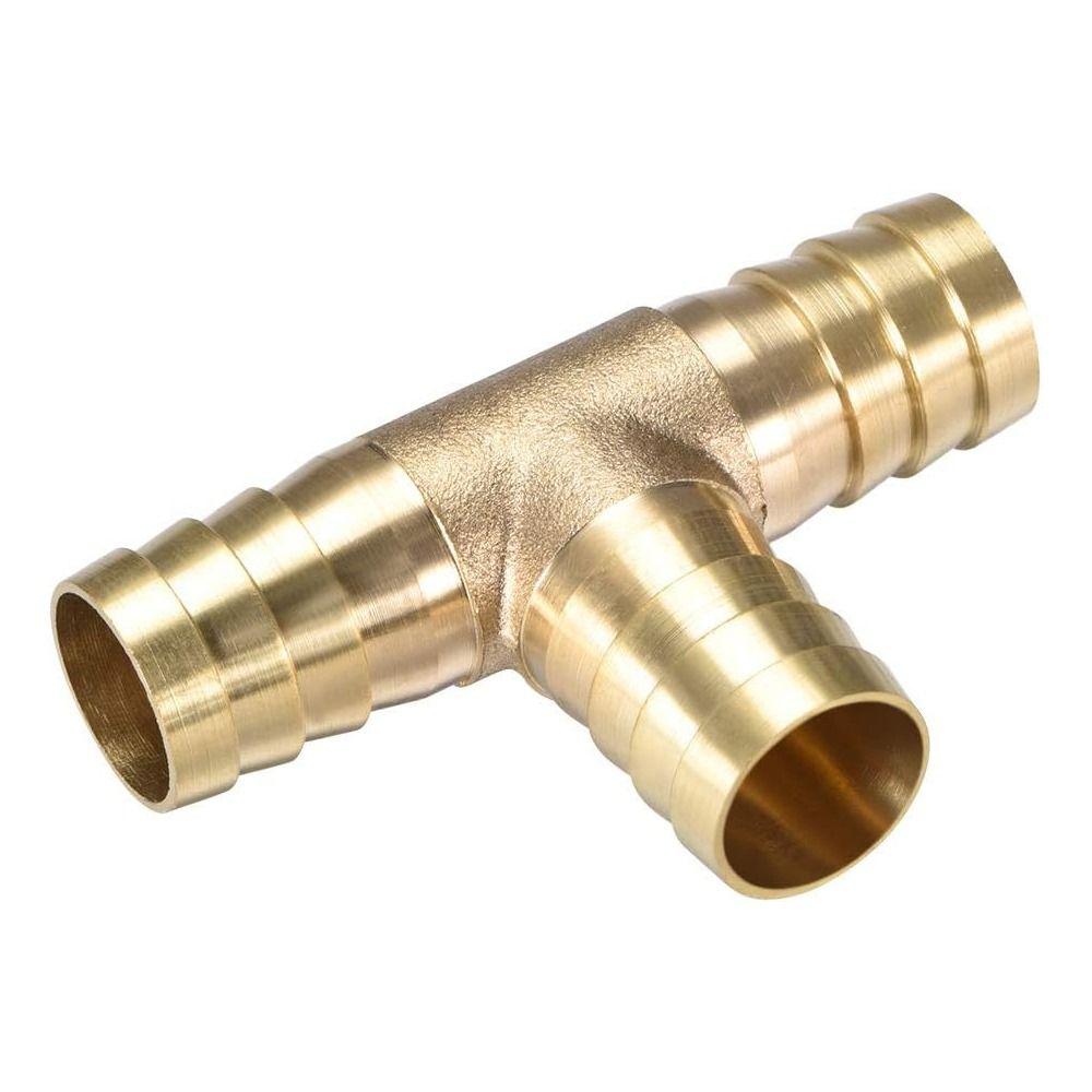 1/4" 5/16" 3/8" 1/2" 5/8" 3 Ways Brass Barb Hose Barbed Tee Connector Fitting Air Gas Water Fuel