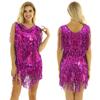 Women's Glitter Sequin Ballroom Latin Dance Dress Sleeveless Sparkle Party Cocktail Dresses