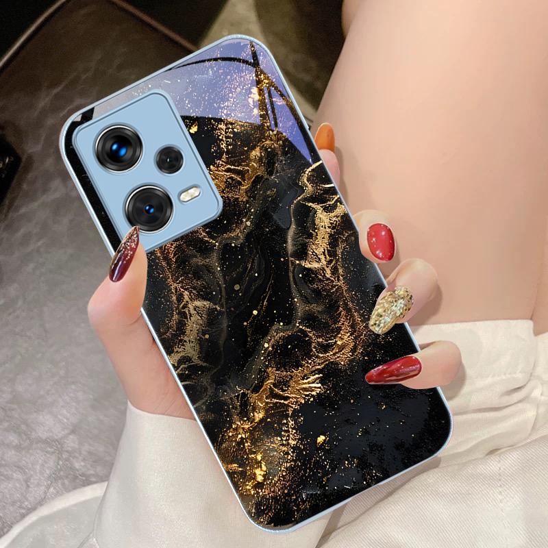 Темный Позолоченный Черный Для Xiaomi 14 Ultra 13 Lite Redmi Note 13 11 Pro 12 Plus Poco X6 3 Pro F4 6 GT Чехол для телефона из закаленного стекла