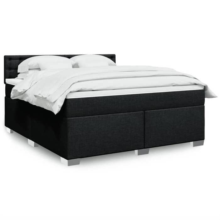 Maison Exclusive - Sommier à lattes de lit avec matelas Noir 180x200 cm Tissu