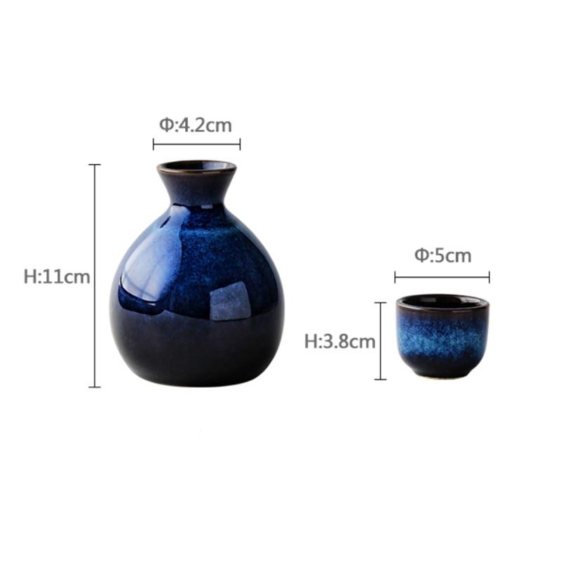 Привет, креативный бытовой набор для сакэ в японском стиле, синяя мини-керамическая фляжка, винтажная бутылка вина, бутыль для ликера, спиртные напитки, посуда для напитков, фляжка