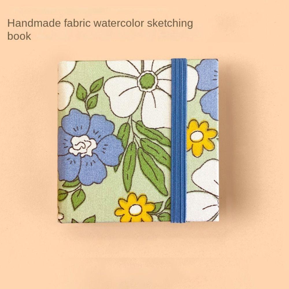 Flower Mini Fabric Watercolor Book Colorful Mini Watercolor Painting Book Painting