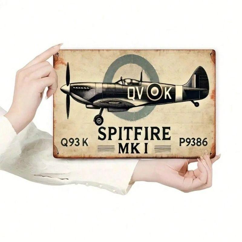 Металлический Плакат Настенное Искусство Spitfire P-93K MkI Самолет Ретро Авиация Гараж Декор