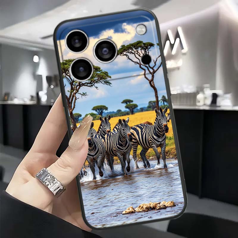 Мультяшные Аниме Животные Чехол для Телефона Для Apple iPhone 17 16 16E 15 14 13 12 11 Pro Max Plus Черный Мягкий Силикон