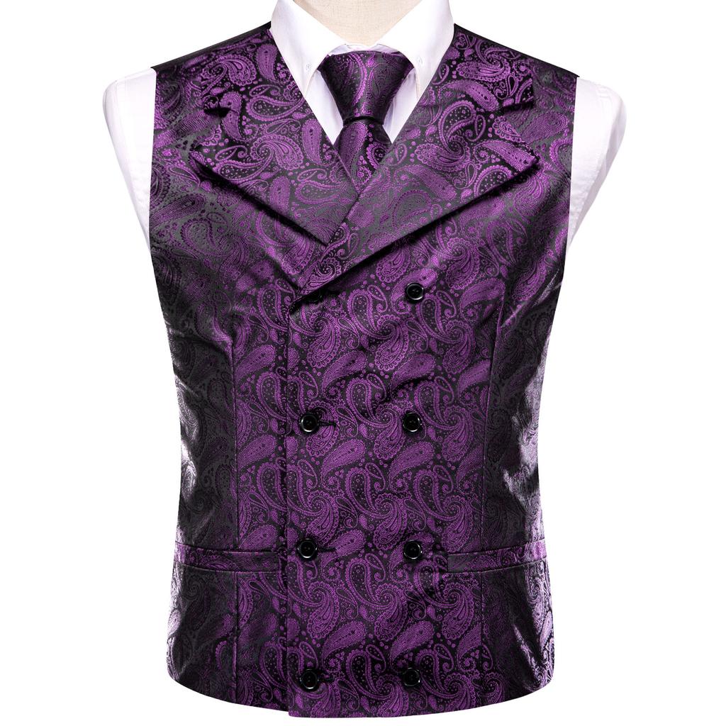 Formal Casual Vest Tie Set Mens Silk Waistcoat Tuxedo Gilet Hankie Cufflinks