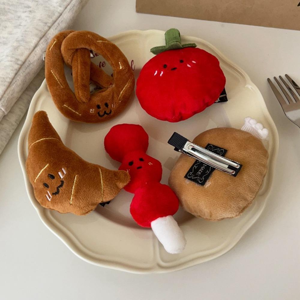 Korean Style Funny Tomato Duckbill Clip Simulation Food Cartoon Side Clip Back Clip Female
