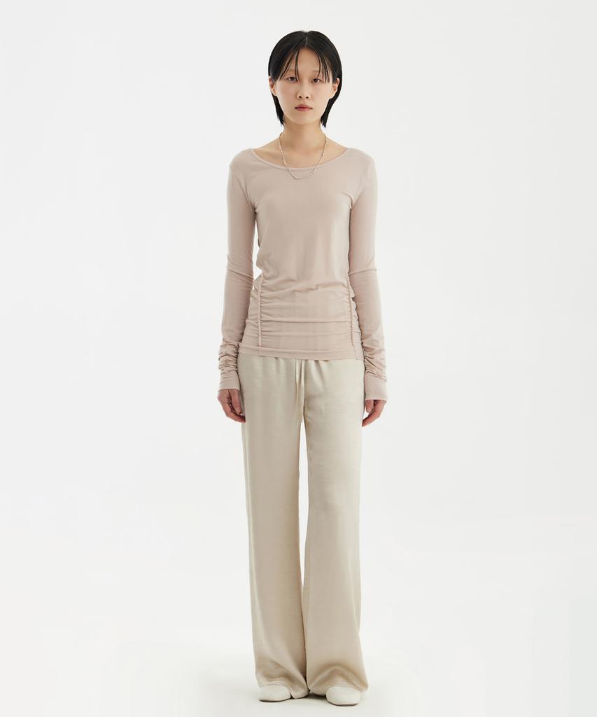 YOUTH Fluid Straight-Leg Pants - Light Beige
