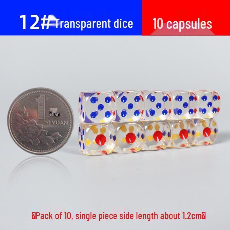 30-мм Большие Прозрачные Хрустальные Кубики с Цветными Точками для KTV, Бара или Маджонга