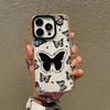 Black butterfly mobile phone case IP13 advanced sense Internet celebrity Apple 15 mobile phone case 14Pro black frame new 12PM