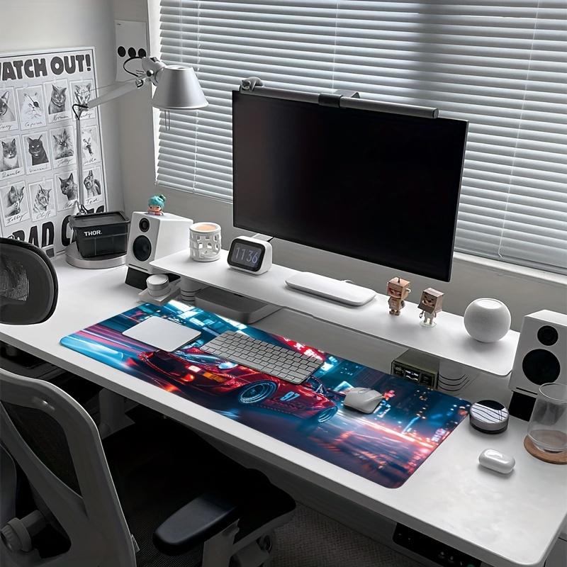 Large Red Sports Car Gaming Mouse Pad Non-slip Sewn Edge Home Office and Work Desktop Accessories Gaming Gamer Computer Desk Pad