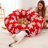 2025 Winter Christmas Cat Tunnel Bed Cat Nest Soft Kitten Donut Tunnel For Living Room Balcony Enrichment Home Bedroom Exercise