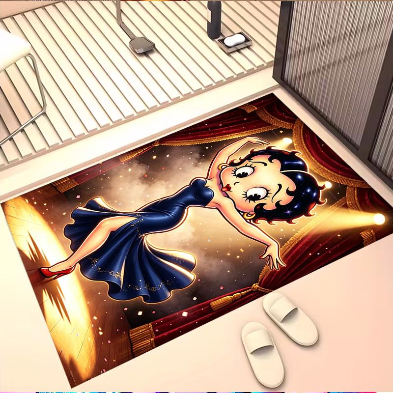 Betty Boop Print Rug, Washable Floor Carpet, For Entryway Dorm Laundry Room Office Study, Home Decor Birthday Christmas Gift