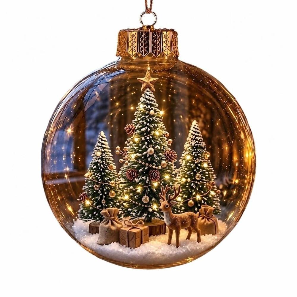 Transparent Christmas Ball Ornament Acrylic Snowman Crystal Ball Holiday Ornament