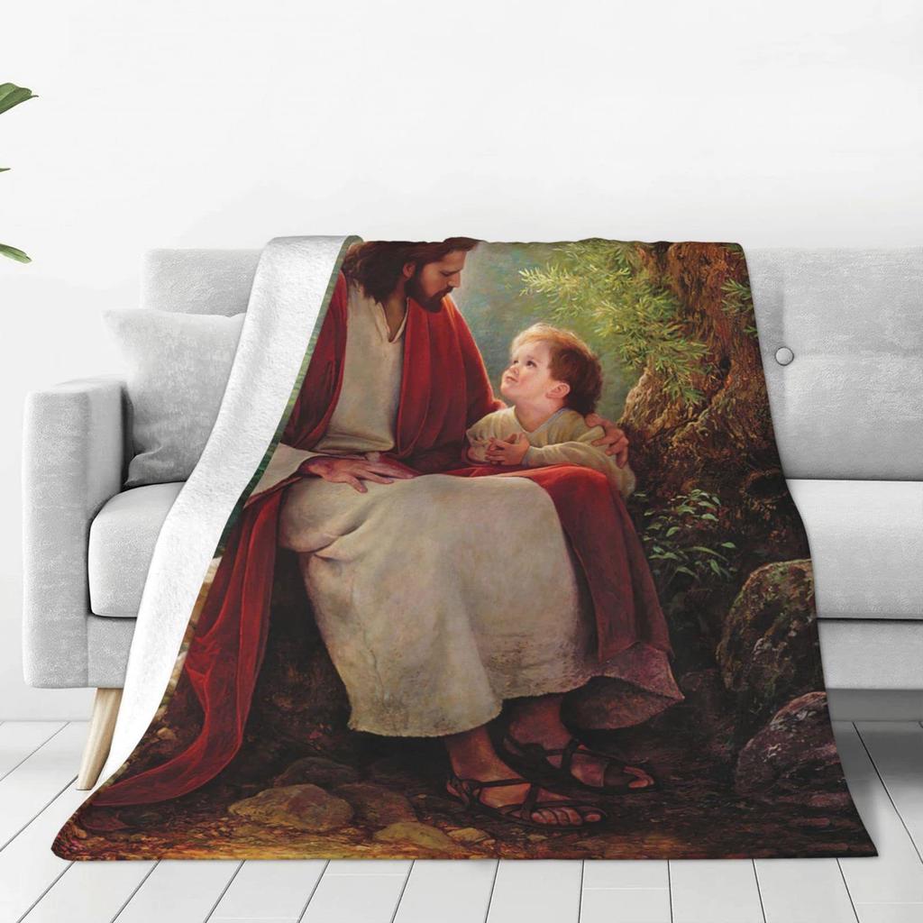 Father-son motivation digital-printed polyester Bedroom velvet flannel soft sofa cover blanket Fleece soft sofa cover blankets