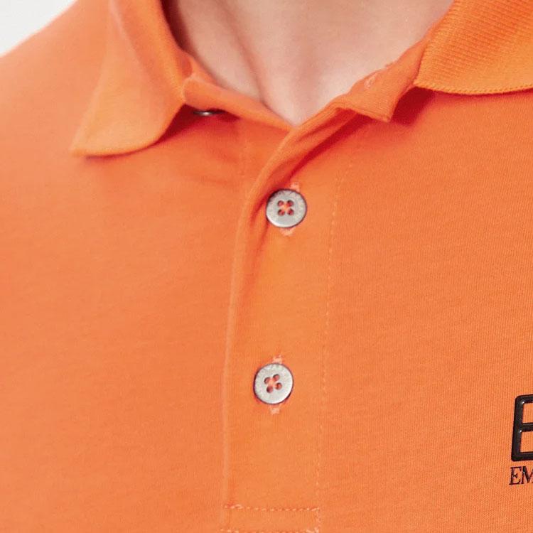 Emporio Armani Ea7 Однотонная футболка-поло с логотипом-буквой, короткий рукав, мужская, оранжевая 8NPF04-PJM5Z-1661