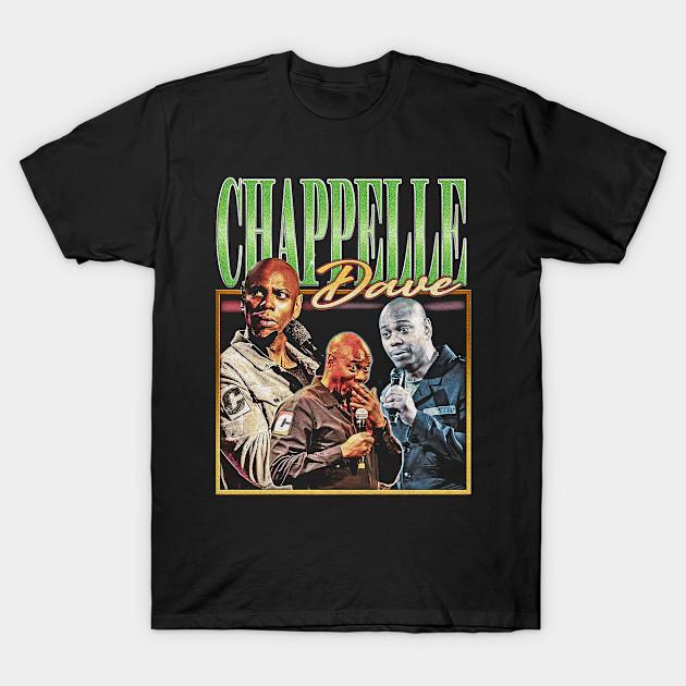 Asian Size Men Black Print T-shirt Dave Chappelle Vintage 90S No-Cut Heat Transfer Print Cotton Tshirt