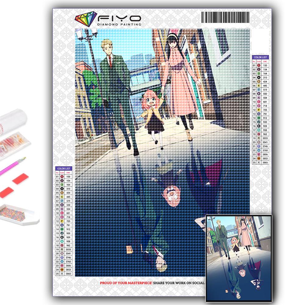 5D Diy Алмазная картина Аниме Плакат Шпионская семья Вышивка крестиком Полный Алмазная вышивка Мозаика