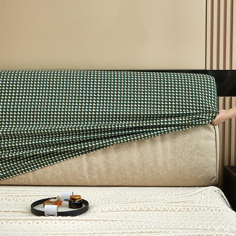 Bedhead Cover All Inclusive Cover Small Grid Elastic Bedside Backrest Protection Headboard Dust Cover Bedroom Decoration 5 Sizes