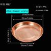 Многофункциональный поднос из чистой меди, полированная круглая подставка для чашки, домашняя тарелка для сыра и фруктов, блюдо для закусок, настольная тарелка для гостиной, кухонная утварь