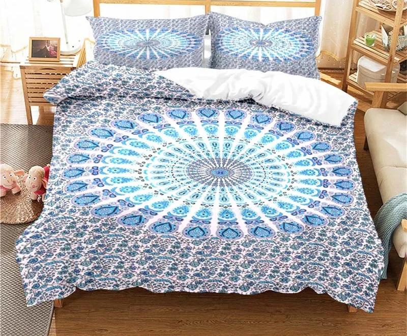 Bohemian Psychedelic Mandala Pattern Duvet Cover Set Bedding For Adult Kid Bed Set Comforter Cover With 1 Comforter 2 Pillowcase
