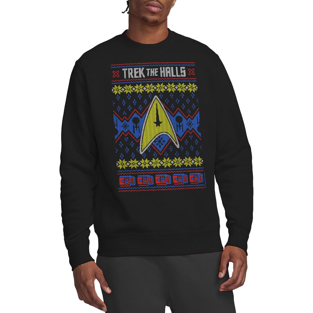 Star Trek Unisex Adult Trek the Halls Ugly Christmas Sweatshirt
