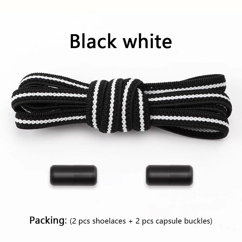 1 пара плоских шнурков для кроссовок Эластичные шнурки без завязывания Удобные Быстрое надевание и снятие Ленивые аксессуары для шнурков