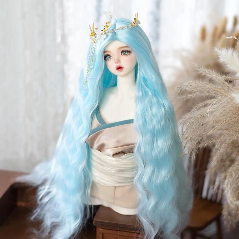 Парик для кук 1/3 1/4 1/6 для кукол Bjd 60/45/30 см, средний пробор, длинные волосы, мягкая кукла-девочка, игрушка для переодевания, игровой домик, аксессуары для кукол, без кук